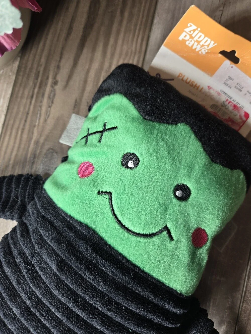 NWT ZippyPaws Frankenstein Plush Dog Toy – Green & Black – Halloween